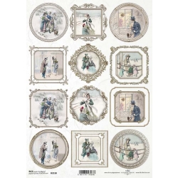 Papier ryżowy ITD A4 R2118 obrazki vintage zima